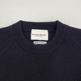 Vincent et Mireille クルーネック セーター ニット 定価12500円 VM15FK-01 ウール リブ セーター ニット ネイビー レディース バンソンエミレイユ【中古】6-0820T∞