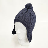 ben alder ケーブルニット 耳当て付き 72531-41305E ウール ニット帽 帽子 ニットキャップ ネイビー レディース ベンアルダー【中古】6-0921T◎