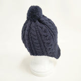ben alder ケーブルニット 耳当て付き 72531-41305E ウール ニット帽 帽子 ニットキャップ ネイビー レディース ベンアルダー【中古】6-0921T◎