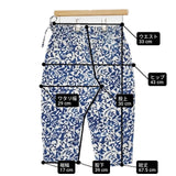 babaghuri J0533FP661 インド製 コットン ショートパンツ ハーフパンツ ショーツ ブルー ホワイト レディース ババグーリ【中古】6-0611S∞