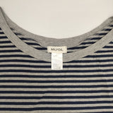 MILFOIL オーガニックコットン ボーダー 半袖Ｔシャツ カットソー ネイビー グレー レディース ミルフォイル【中古】6-0611S∞