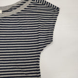 MILFOIL オーガニックコットン ボーダー 半袖Ｔシャツ カットソー ネイビー グレー レディース ミルフォイル【中古】6-0611S∞