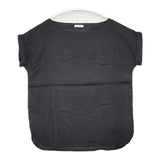 fog linen work リトアニアリネン ボートネック ブラウス シャツ ブラック レディース フォグリネンワーク【中古】6-0611S∞