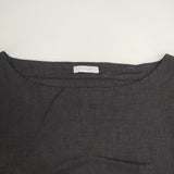 fog linen work リトアニアリネン ボートネック ブラウス シャツ ブラック レディース フォグリネンワーク【中古】6-0611S∞