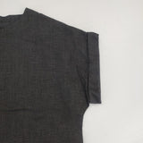fog linen work リトアニアリネン ボートネック ブラウス シャツ ブラック レディース フォグリネンワーク【中古】6-0611S∞