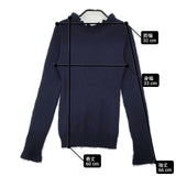 MARGARET HOWELL カシミヤ カシミア リブ セーター ニット ネイビー レディース マーガレットハウエル【中古】6-0726T∞