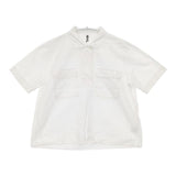 MHL. HIGHCOUNT COTTON LINEN 595-9152500 プルオーバー 半袖シャツ ホワイト レディース エムエイチエル【中古】6-0617S∞