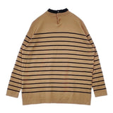 MACKINTOSH PHILOSOPHY Cleric Collar Knit ワイドフィット 定価26400円 ボーダー ウール セーター ニット キャメル レディース マッキントッシュフィロソフィー【中古】6-0820T∞