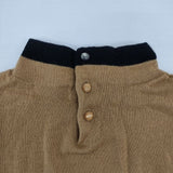 MACKINTOSH PHILOSOPHY Cleric Collar Knit ワイドフィット 定価26400円 ボーダー ウール セーター ニット キャメル レディース マッキントッシュフィロソフィー【中古】6-0820T∞