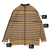 MACKINTOSH PHILOSOPHY Cleric Collar Knit ワイドフィット 定価26400円 ボーダー ウール セーター ニット キャメル レディース マッキントッシュフィロソフィー【中古】6-0820T∞