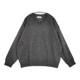かぐれ ヤクウールVネックニット 定価19800円 GAA7-22S003 セーター ニット 25AW チャコールグレー レディース かぐれ【中古】6-0227T♪