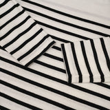 Le Minor フランス製 ワイド ボーダー 長袖Ｔシャツ カットソー ロンＴ ホワイト ブラック レディース ルミノア【中古】6-0624M∞