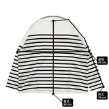 Le Minor フランス製 ワイド ボーダー 長袖Ｔシャツ カットソー ロンＴ ホワイト ブラック レディース ルミノア【中古】6-0624M∞