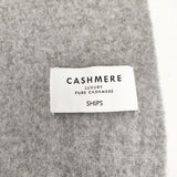 SHIPS カシミヤ 無地 フリンジ ストール マフラー ライトグレー ホワイト レディース シップス【中古】6-0921T◎