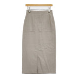 green label relaxing キチントボトムスサキソニーIラインスリムスカート 38 定価11990円 ロングスカート 25AW ベージュ レディース グリーンレーベルリラクシング【中古】6-0304T♪