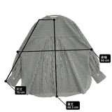 adam et Rope ストライプ GAH-53520-B TCブロードバンドカラーシャツ 長袖シャツ ホワイト グリーン レディース アダムエロペ【中古】6-0618M∞