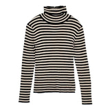 Spick and Span ボーダー コットン ニットソー 長袖Ｔシャツ カットソー ロンＴ ベージュ ブラック レディース スピックアンドスパン【中古】6-0618M∞