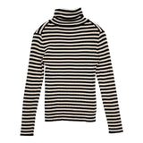 Spick and Span ボーダー コットン ニットソー 長袖Ｔシャツ カットソー ロンＴ ベージュ ブラック レディース スピックアンドスパン【中古】6-0618M∞