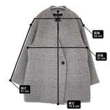 JOURNAL STANDARD MANTECOシャギーミドルコート 定価50600円 チェック コート グレー レディース ジャーナルスタンダード【中古】6-0817T∞