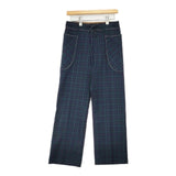 KAPITAL サイズ1 S ウール チェック センタープレス パンツ グリーン レディース キャピタル【中古】6-0820T∞
