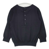 MARGARET HOWELL ウール バックボタン 578-263410 セーター ニット ブラック レディース マーガレットハウエル【中古】6-0820T∞