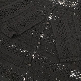MACPHEE コットン レース ボレロ カーディガン ブラック レディース マカフィー【中古】6-0618M∞