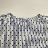 BEAMS BOY コットン リップル ドット ストライプ ブラウス シャツ ブルー ホワイト レディース ビームスボーイ【中古】6-0611S∞
