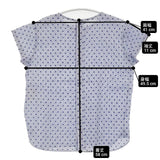 BEAMS BOY コットン リップル ドット ストライプ ブラウス シャツ ブルー ホワイト レディース ビームスボーイ【中古】6-0611S∞