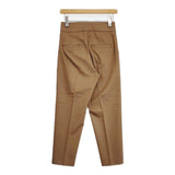 green label relaxing FM シャンブレー サテン パンツ センタープレススラックス パンツ ブラウン レディース グリーンレーベルリラクシング【中古】6-0618G∞