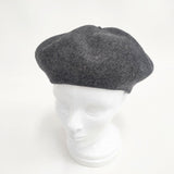 mature ha beret top gather big ウール 帽子 ベレー帽 グレー レディース マチュアーハ【中古】6-1001T◎
