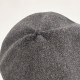 mature ha beret top gather big ウール 帽子 ベレー帽 グレー レディース マチュアーハ【中古】6-1001T◎