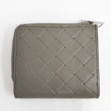 BOTTEGA VENETA イントレチャートスクエア ジップアラウンドウォレット 二つ折り財布 カーキ レディース ボッテガヴェネタ【中古】6-0302G◎