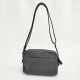 genten レザー 革 ショルダーバッグ ブラック レディース ゲンテン【中古】6-0509G∞