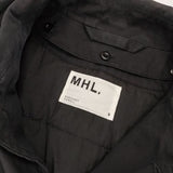 MHL. ダウンライナー付き 596-8210502 COTTON NYLON CANVAS ステンカラーコート ブラック メンズ エムエイチエル【中古】6-0523A∞