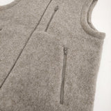 YAECA ウールフリースベスト 定価39600円 14452 サイズS NATURAL.L.GRAY ベスト ライトグレー レディース ヤエカ【中古】6-0304T♪