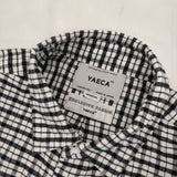 YAECA コンフォートシャツ ブルーチェック 64141 コットン ネル 長袖シャツ ホワイト ネイビー BLUE－CH レディース ヤエカ【中古】6-0618M∞