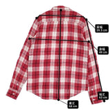 R&D.M.Co- チェック リネン サイズL 長袖シャツ レッド ホワイト レディース オールドマンズテーラー【中古】6-0618M∞