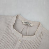 Lisette ブリュノ アンティークホワイト 定価33000円 29189 リネン ピンタック 長袖シャツ アイボリー レディース リゼッタ【中古】6-0618M∞