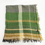 tamaki niime roots shawl BIG ルーツショール ウールコットン ストール カーキ グリーン オウド色 レディース 玉木新雌/タマキニイメ【中古】6-0921T◎