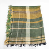 tamaki niime roots shawl BIG ルーツショール ウールコットン ストール カーキ グリーン オウド色 レディース 玉木新雌/タマキニイメ【中古】6-0921T◎