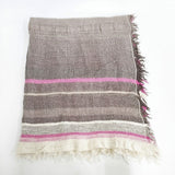 tamaki niime roots shawl BIG ルーツショール ウールコットン ストール ピンク ベージュ レディース 玉木新雌/タマキニイメ【中古】6-0921T◎