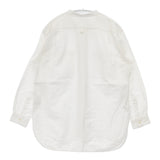 MHL. 595-0152544 MHL SHOP限定 COTTON LINEN OXFORD スタンドカラー サイズ2 長袖シャツ オフホワイト レディース エムエイチエル【中古】6-0511M△