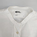 MHL. 595-0152544 MHL SHOP限定 COTTON LINEN OXFORD スタンドカラー サイズ2 長袖シャツ オフホワイト レディース エムエイチエル【中古】6-0511M△