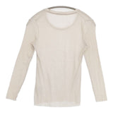 evam eva E241K019 コットン Uネック プルオーバー 定価19800円 長袖Ｔシャツ カットソー ロンＴ 24SS ベージュ レディース エヴァムエヴァ【中古】6-0618M∞
