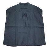 TICCA リネンフレンチシャツ 定価23100円 0251401403 ノースリーブ ブラウス シャツ 25SS ネイビー レディース ティッカ【中古】6-0227S♪