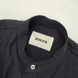 ZUCCa バンドカラー ZU21FP034 コットンアセテート シャツワンピース チュニック ネイビー レディース ズッカ【中古】6-0621M∞