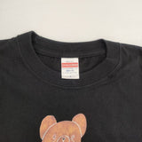 ichiro yamaguchi 山口一郎 デザイン くまTシャツ 定価6600円 ユナイテッドアスレ 半袖Ｔシャツ カットソー ブラック レディース【中古】6-0611S∞