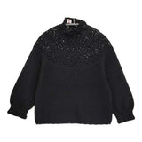 R&D.M.Co- 未使用品 ハンドクロシェットプルオーバー 定価96800円 セーター ニット ブラック レディース オールドマンズテーラー【中古】6-0227M♪