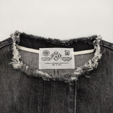 R&D.M.Co- CUT OFF DENIM JAKET 定価53900円 カットオフ デニムジャケット ブラック レディース オールドマンズテーラー【中古】6-0518M∞