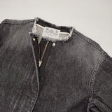 R&D.M.Co- CUT OFF DENIM JAKET 定価53900円 カットオフ デニムジャケット ブラック レディース オールドマンズテーラー【中古】6-0518M∞